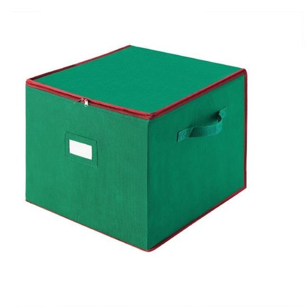 Tiny Tim Totes Tiny Tim Totes 83-DT5536 Large Ornament Storage Chest with Zip Top & 75 Compartments - Stackable Cube in Green 83-DT5536